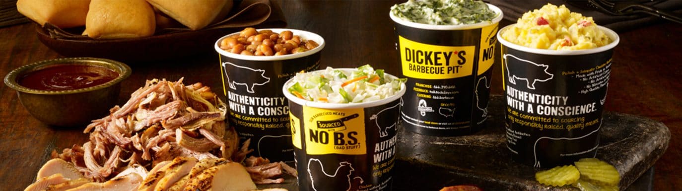 Assorted food at Dickey's Barbecue Pit