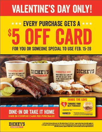 Dickey's barbecue pit coupons sale